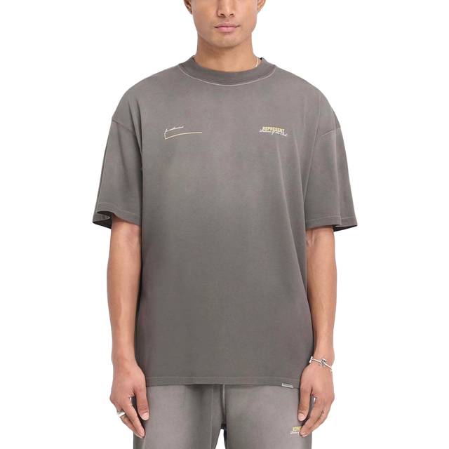 Represent Mens Oversized Fit Patron Of The Club T-Shirt - Colour: 16 Washed Olive - Size: XS - Green