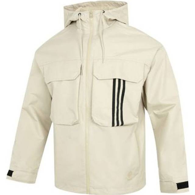 Adidas Utility Wb3 Striped Sports Casual Hooded Jacket Men Outerwear Khaki HM3820 L