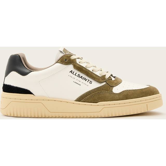 Regan Lace-Up Trainers - WHITE/GREEN/BL - Founded in London in 1994, AllSaints has been crafting iconic leather pieces for decades. As well as statement jackets, biker boots, and accessories, the brand’s everyday items offer a dose of attitude with distressed detailing, daring prints and the signature Ramskull logo.