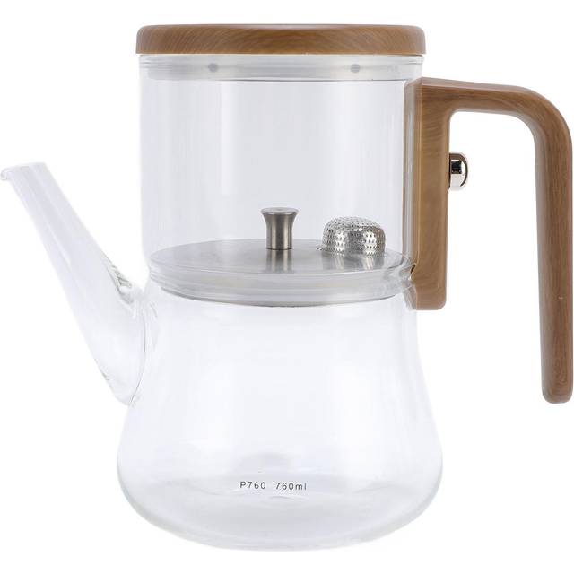 760ml Magnetic Glass Teapot Water Separation Clear Teapot with Strainer Anti Scald Handle L