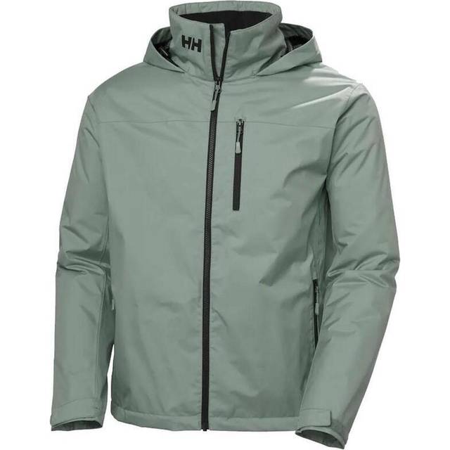 Helly Hansen Herr Crew Mellanlager Seglarjacka M Huva 2.0 Gr&#xF6;n L - Grey Cactus Gr&#xF6;n