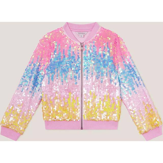 Monsoon Kids' Sequin Bomber Jacket, Multi