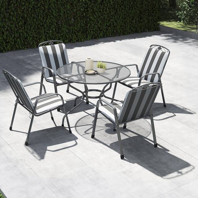 4 - Person 105cm Long Dining Set - Grey (4)