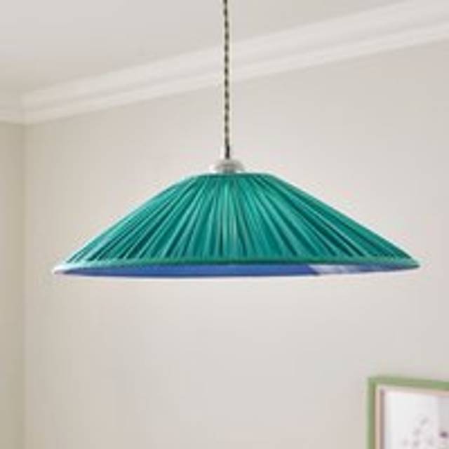 Polly Pleated Tapered Lamp Shade - Aqua