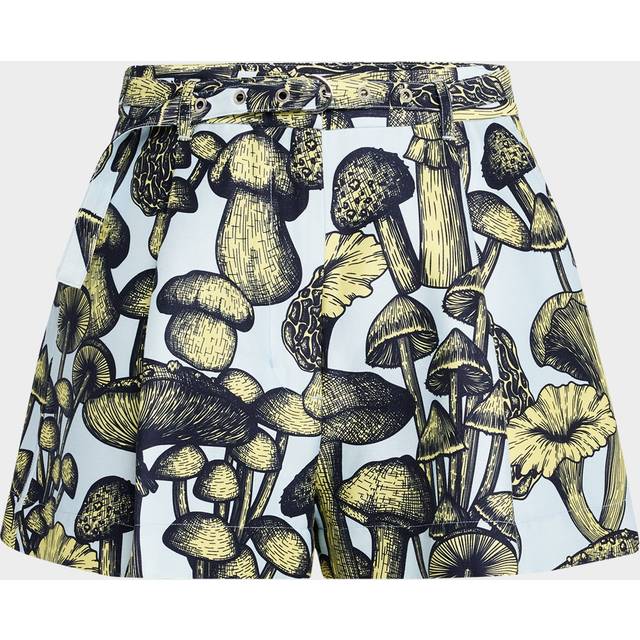 Belted Mushroom-Print Shorts - SKY BLUE MULTI - 6