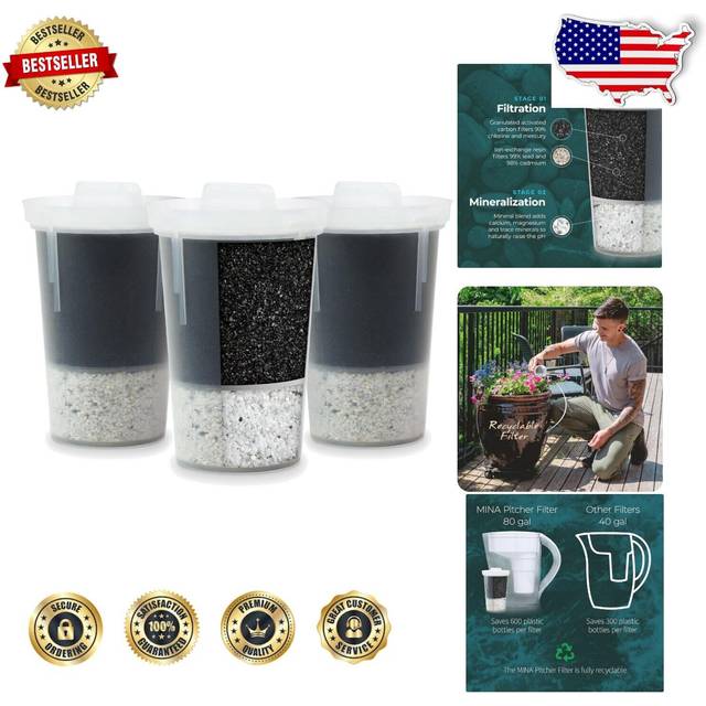 Santevia MINA Alkaline Water Filter Value Pack | 3-Pack At Home Water