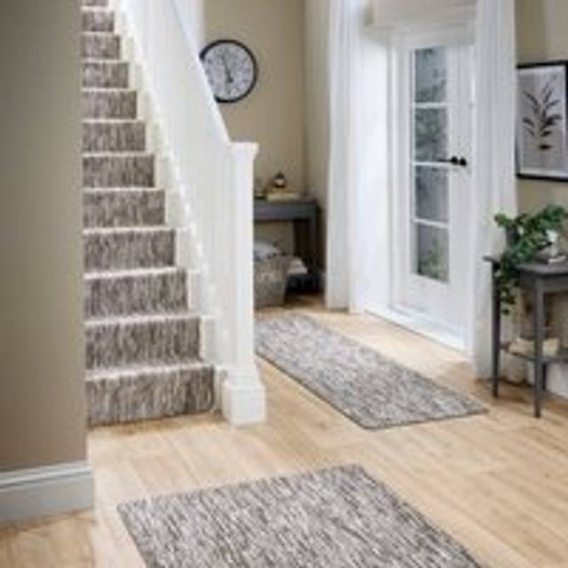 Marvel Broken Stripe Hard-wearing Washable Stair Runner - Marvel Broken Stripe Natural