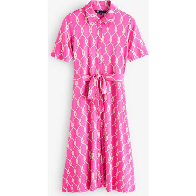Crew Clothing Emma Rope Shirt Dress, Pink/Gold