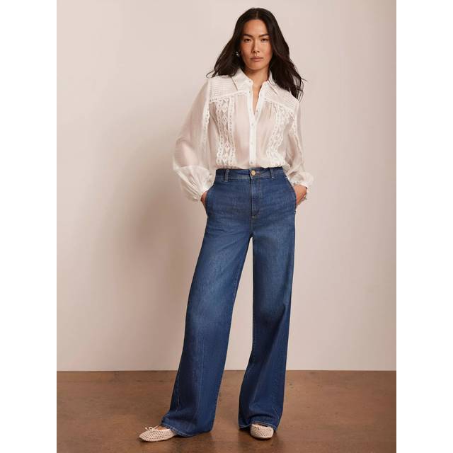 Mint Velvet High Rise Wide Leg Jeans, Indigo