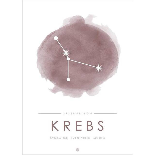 Citatplakat Affisch - A3 - Constellation - Cancer - Rosa - Citatplakat - One Size - Affisch