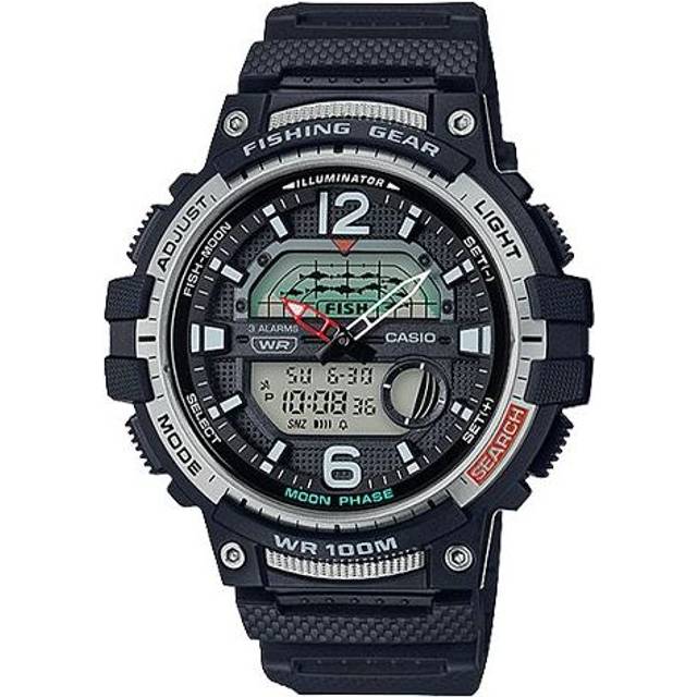CASIO Sports Quartz Waterproof Mens Black Analog/Digital Combo WSC-1250H-1A - Free