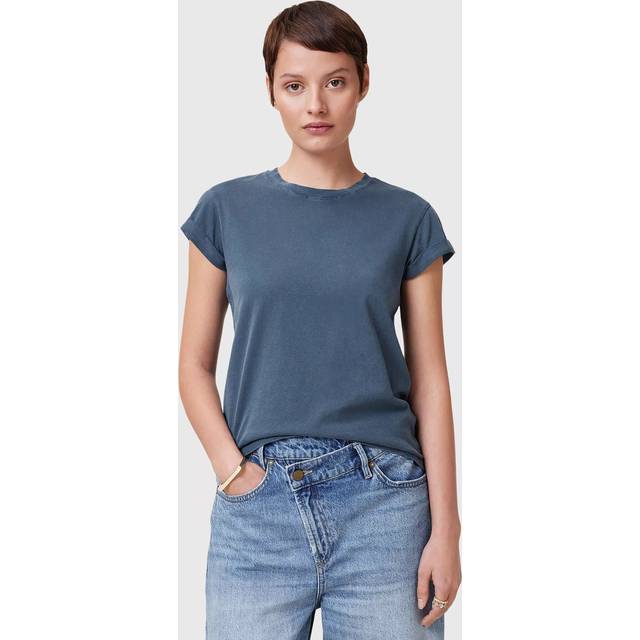 AllSaints Anna Pure Organic Cotton T-Shirt, Oyster Blue