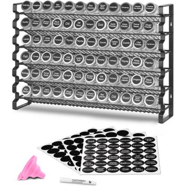 VEVOR Gew&#xFC;rzregal Gew&#xFC;rzhalter Organizer 6-st&#xF6;ckig mit 72 Leeren Gl&#xE4;sern K&#xFC;che