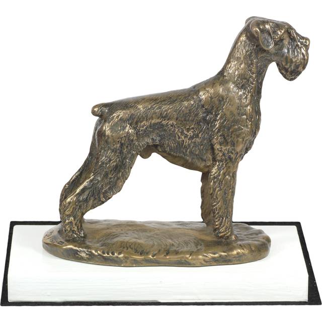 Schnauzer I - dog figurine, figure on a white base, trophy for Art-Dog dog show exhibition brown