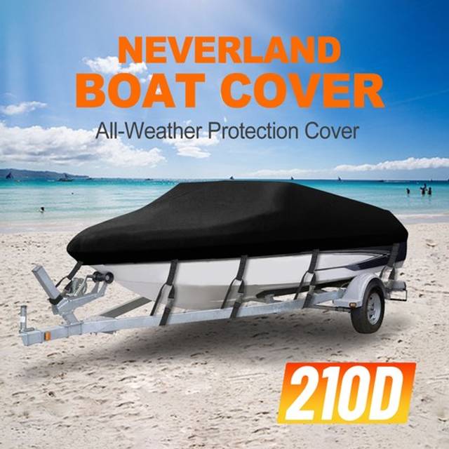 Boat cover waterproof uv speedboat fish ski v-hull marine 11-13ft fit 3.2m-3.8m