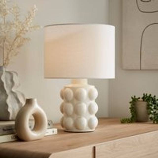 Bobble Retro Ceramic Table Lamp - White