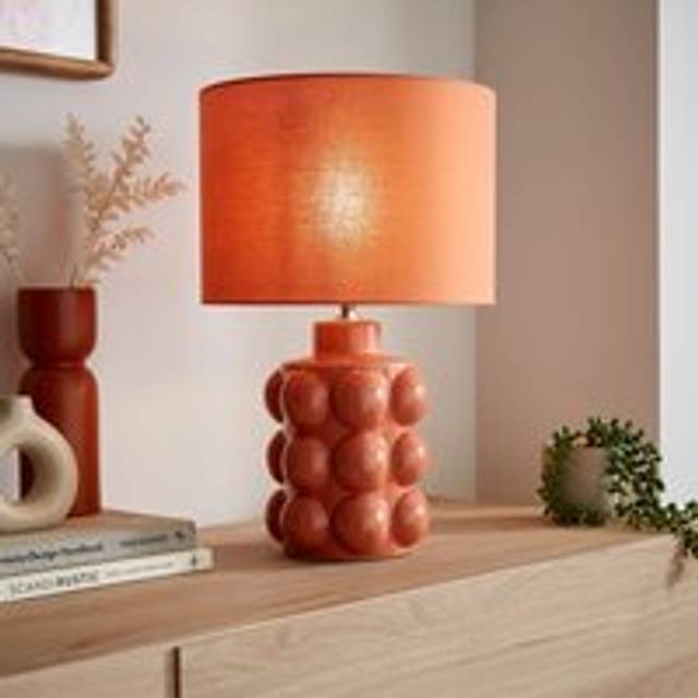 Bobble Retro Ceramic Table Lamp - Clay