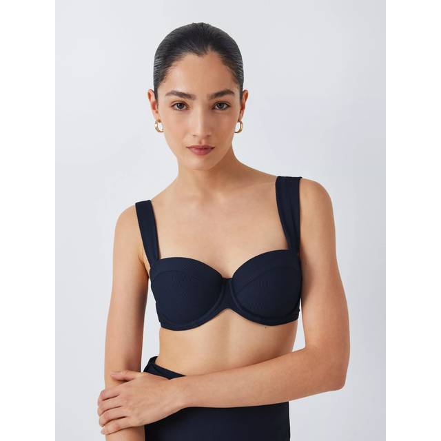 John Lewis Palma Wide Strap Bikini Top, Navy
