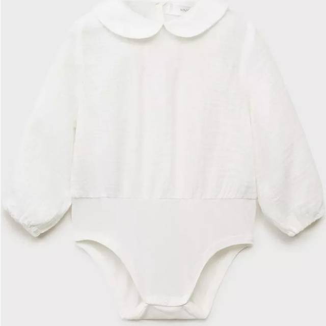 Mango Baby Mendoza Blouse Bodysuit, Natural White