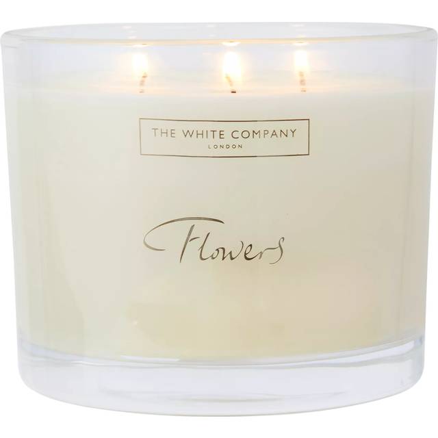 The White Company Flowers 3 Wick Scented Candle, 770g