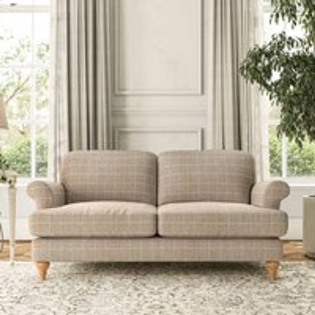 Evie Large 2 Seater Sofa - Check Natural