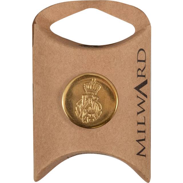 Milward Carded Buttons Dimpled Round 2 Hole Gold 20mm Pack of 2 - Metallic