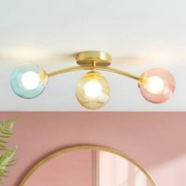 Eliza 3 Light Bathroom Flush Ceiling Light - Multicolor