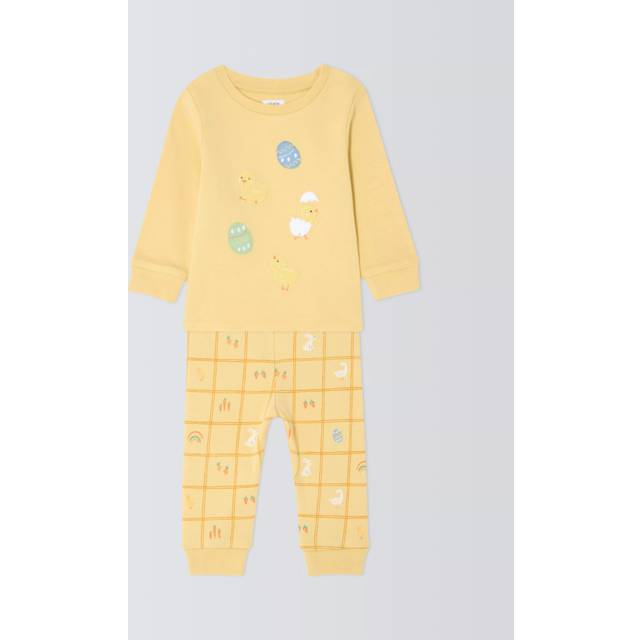 John Lewis Baby Cotton Easter Print Pyjamas, Yellow