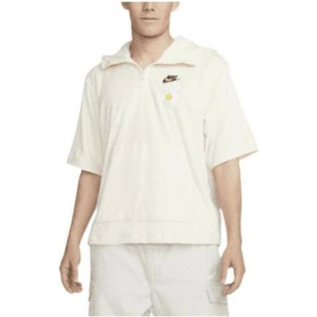 Men's Nike Sportswear Back Large Logo Half Zipper Short Sleeve White DM5063-113 - MULTI-COLOR - XL