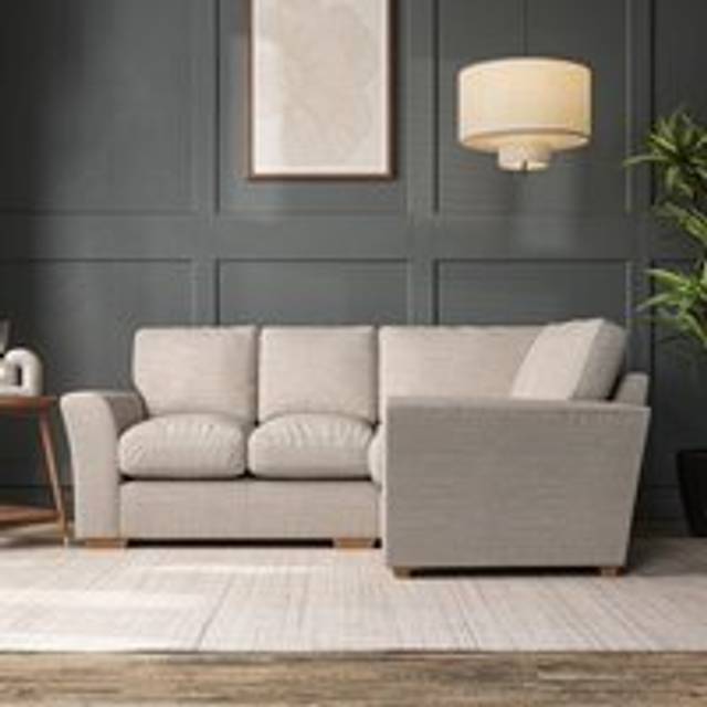 Lena Small Corner Sofa - Chunky Tonal Weave Natural