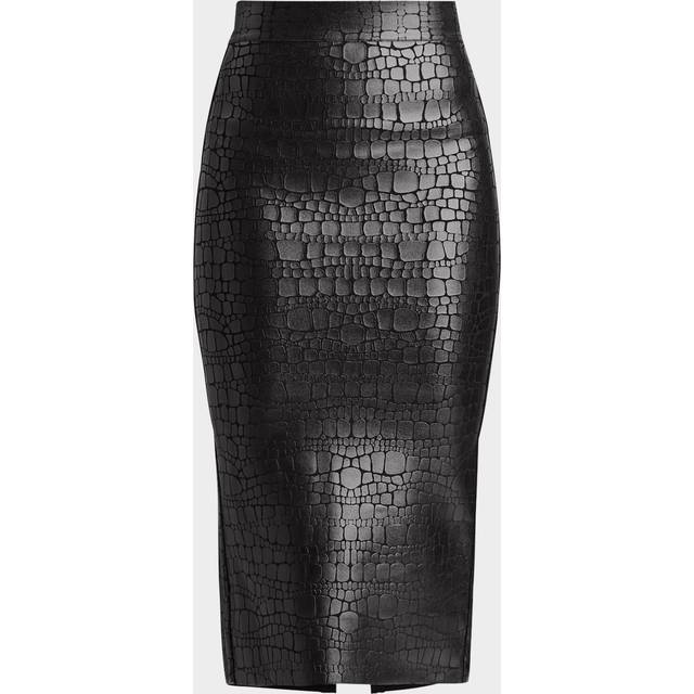 Parker Croc-Embossed Skirt - BLACK FOIL - XX-Small