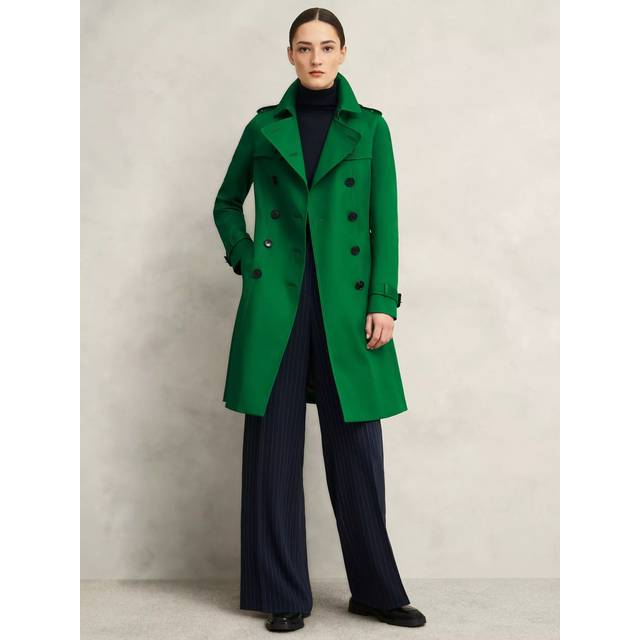 Hobbs Skylar Shower Resistant Trench Coat, Verdant Green