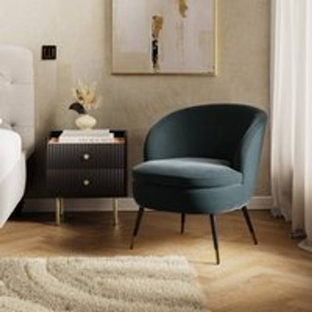 Marcie Luxe Velvet Cocktail Chair - Charcoal