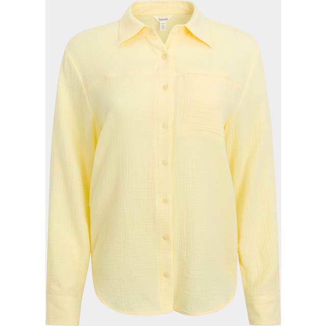 Kit Cotton Gauze Button-Front Shirt - LIMONCELLO - X-Small