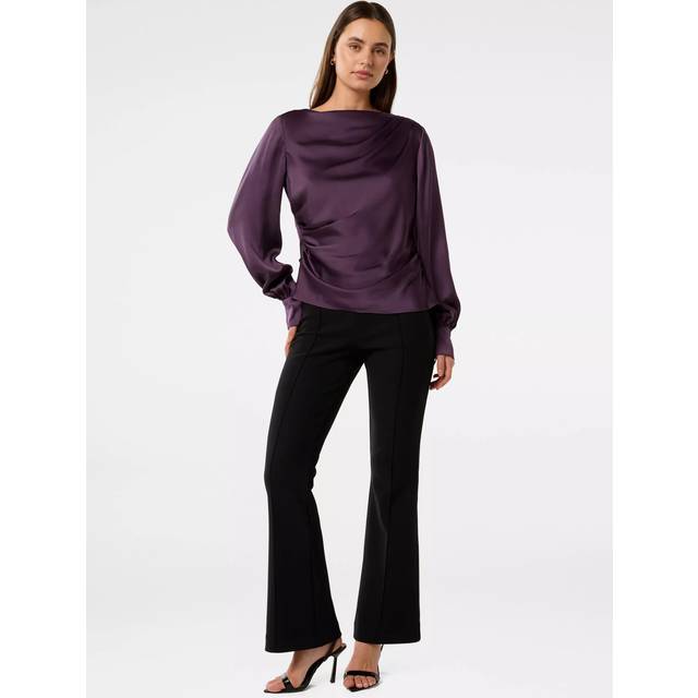 Forever New Rahnee Ruched Top, Deep Purple