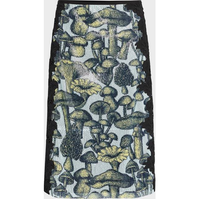 Sequined Mushroom Lace Slip Skirt - SKY BLUE MULTI - 4