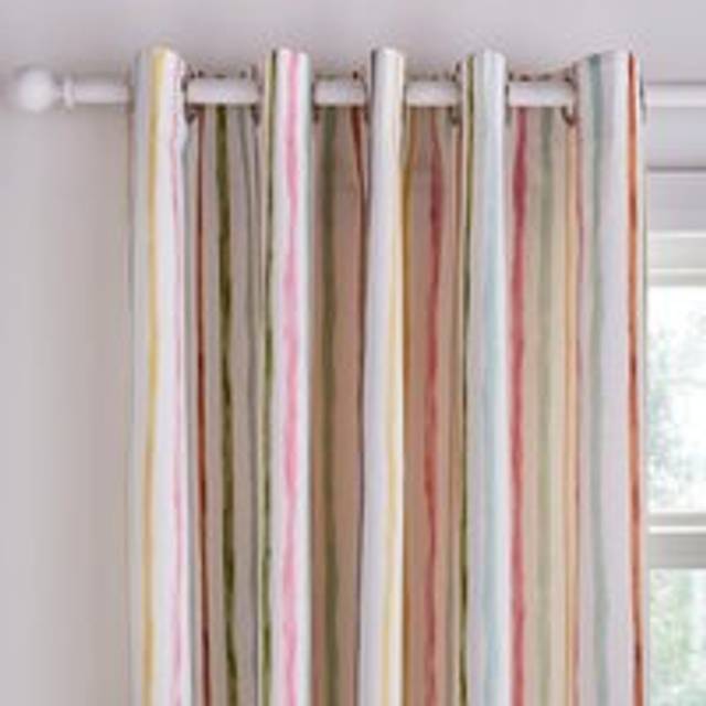 Jungle Friends Striped Blackout Eyelet Curtains - Green