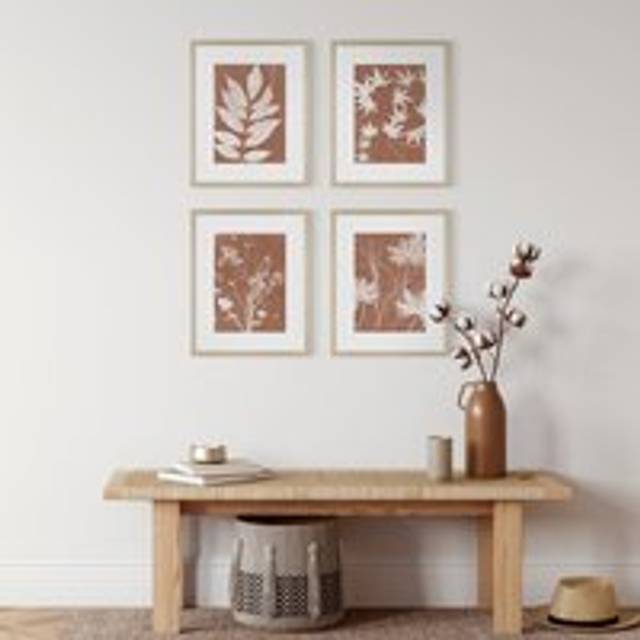 Set of 4 Enchanted Framed Prints - Orange