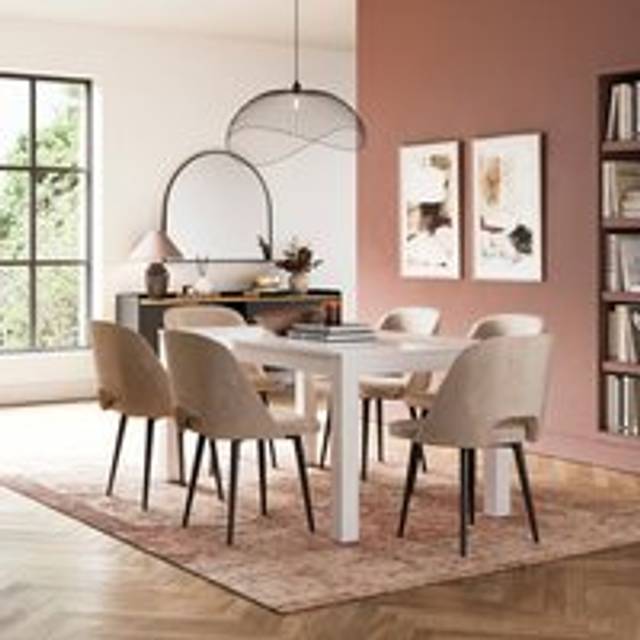 Harlington 8-10 Seater Extendable Dining Table, Gloss - White