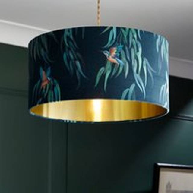 Kingfisher Drum Lamp Shade - Teal