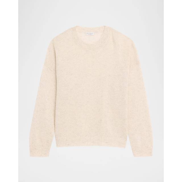 Micro Sequined Mohair Sweater - NATURAL - X-Large