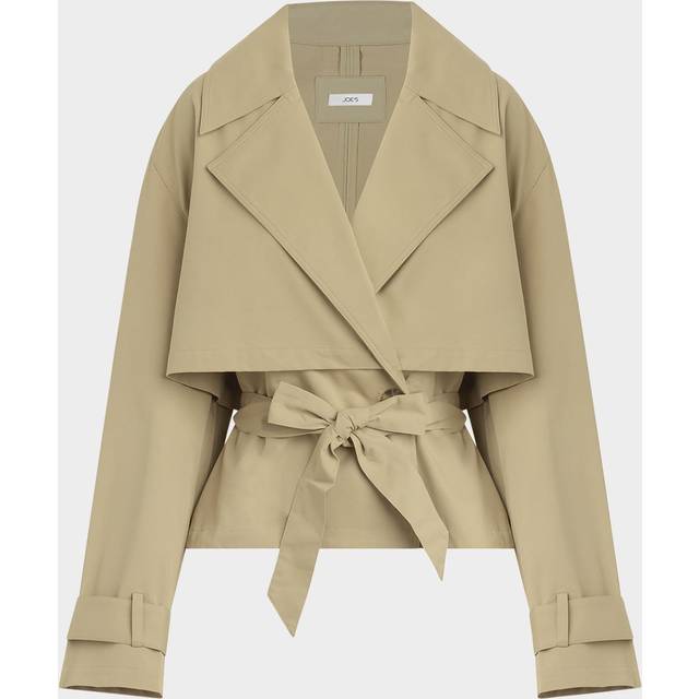 The Liz Cropped Trench Coat - CAMEL - Medium