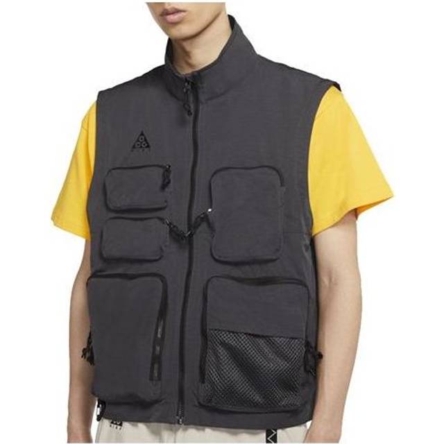 Men's Nike ACG Functional Multiple Pockets Casual Sports Stand Collar vest Black CK7237-060 - Anthra/Black - L