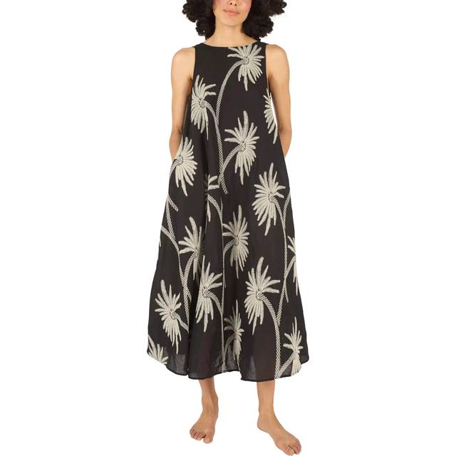 Traffic People Tribe Palms of Promise Midi Dress, Black