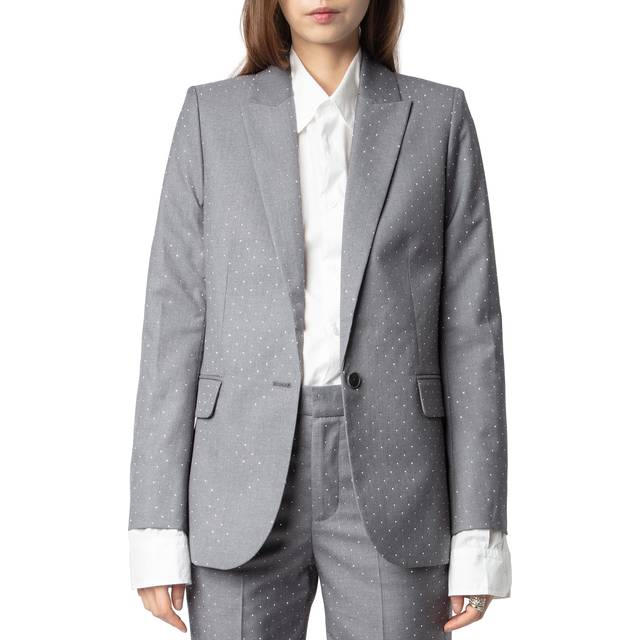 Valse Embellished Single-Breasted Blazer - GRIS CHINE - 40 IT (4 US)
