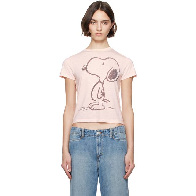 Re/Done Pink Classic Snoopy T-shirt - DAHLIA - XS