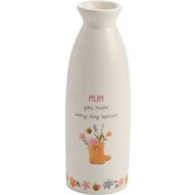 The Cottage Garden Mum Ceramic Stem Vase - White