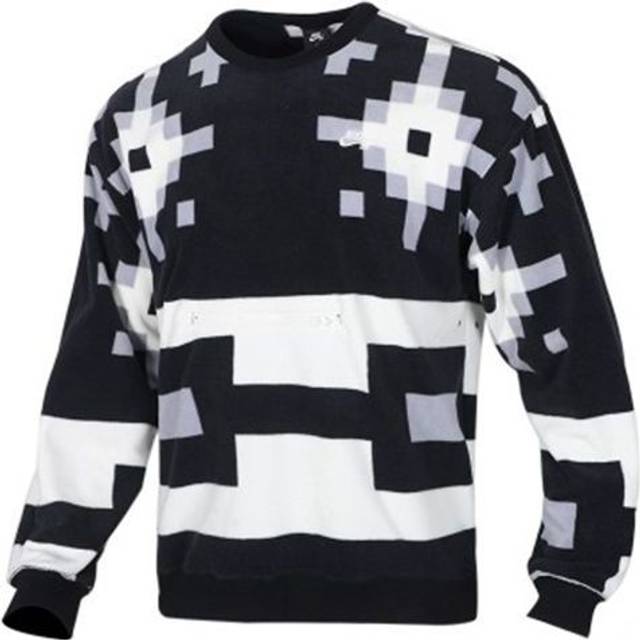 Nike SB Skateboard Icon Pattern Printed Sweater For Men Black/White BV0878-060 - L