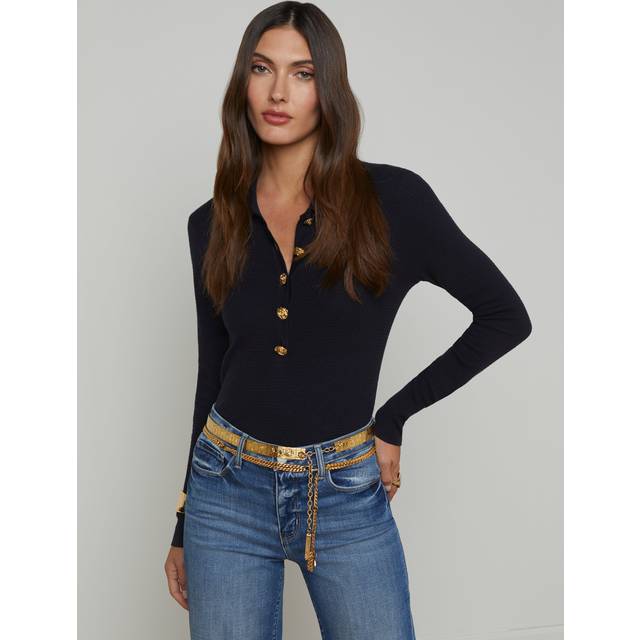 L'AGENCE Sterling Sweater In Midnight/Gold Rose
