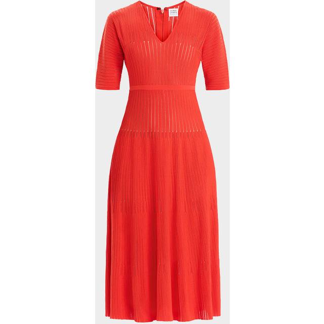 Lyla Dolman-Sleeve Rib Midi Dress - CARDINAL - Medium